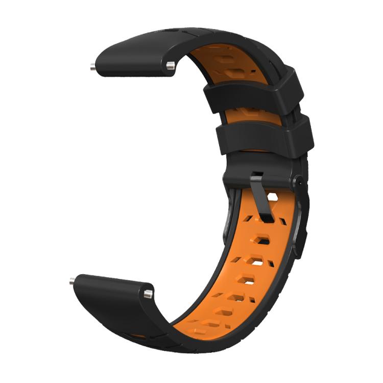 Kalebol 20mm Universal Three Row Holes Silicone Watch Band(Black Orange) - free shipping - PMc TechLife - Order now!