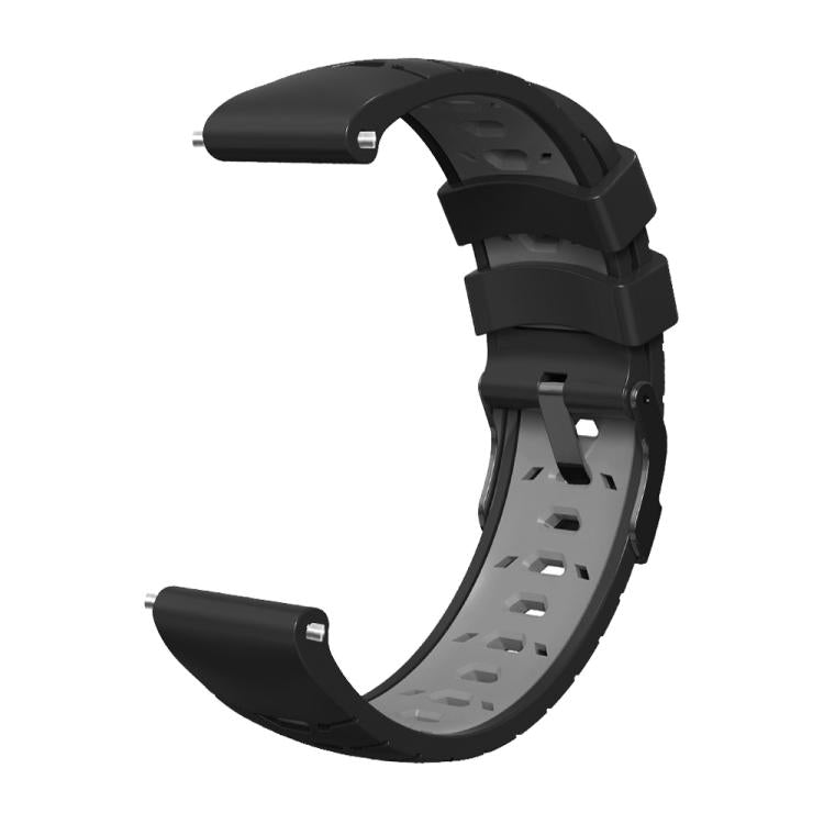 Kalebol 20mm Universal Three Row Holes Silicone Watch Band(Black Grey) - free shipping - PMc TechLife - Order now!