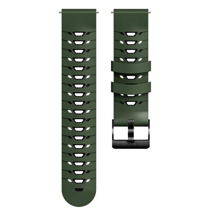 Kalebol 20mm Universal Three Row Holes Silicone Watch Band(Green Black) - 20mm Bands by Kalebol | Online Shopping South Africa | PMc TechLife | Buy Now Pay Later Mobicred