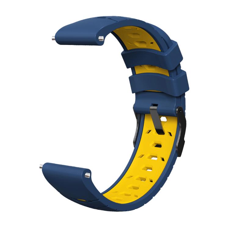 Kalebol 22mm Universal Three Row Holes Silicone Watch Band(Blue Yellow) - free shipping - PMc TechLife - Order now!