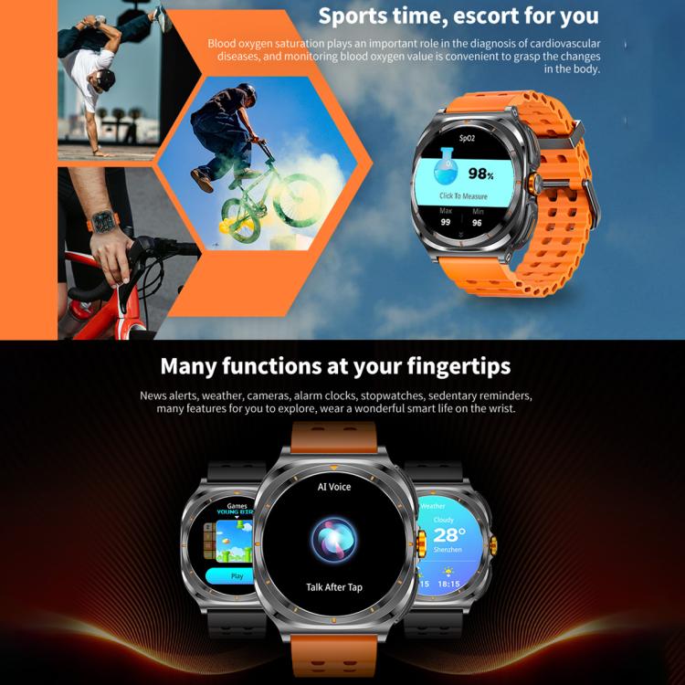 HAMTOD GT98 Headphones Smart Watch,1.53 inch, Support Bluetooth Call / NFC / Heart Rate(Black) - free shipping - PMC TechLife - Order now!