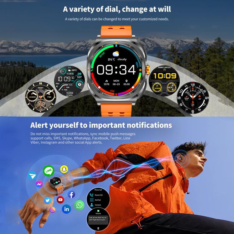 HAMTOD GT98 Headphones Smart Watch,1.53 inch, Support Bluetooth Call / NFC / Heart Rate(Black) - free shipping - PMC TechLife - Order now!