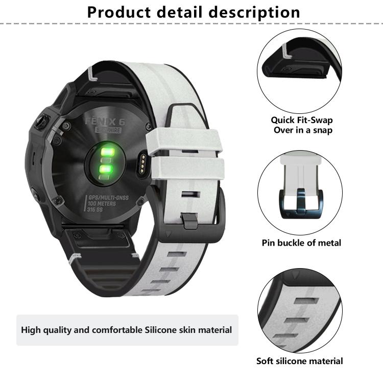 For Garmin QuickFit 22mm Kalebol Quick Release Silicone Leather Watch Band(Dark Blue) - free shipping - PMc TechLife - Order now!