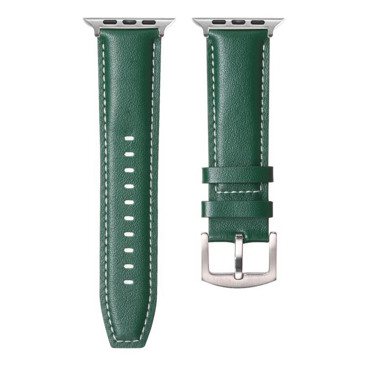 For Apple Watch 42mm / 41mm / 40mm / 38mm Kalebol Plain Genuine Leather Watch Band(Green) - free shipping - PMc TechLife - Order now!