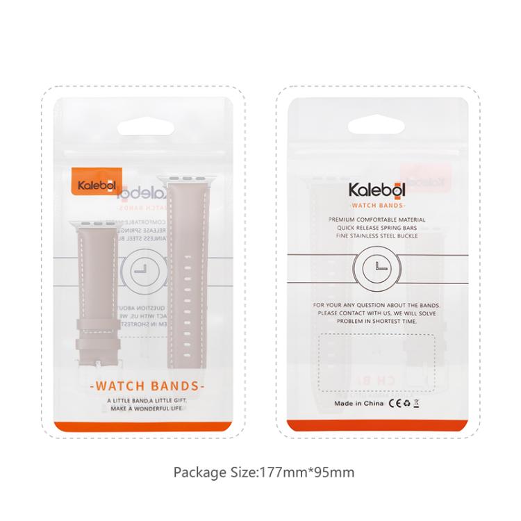 For Apple Watch 42mm / 41mm / 40mm / 38mm Kalebol Plain Genuine Leather Watch Band(Dark Brown) - free shipping - PMc TechLife - Order now!