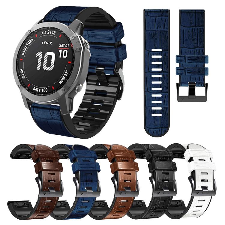 For Garmin QuickFit 26mm Kalebol Crocodile Texture Silicone Leather Watch Band(Brown) - free shipping - PMc TechLife - Order now!