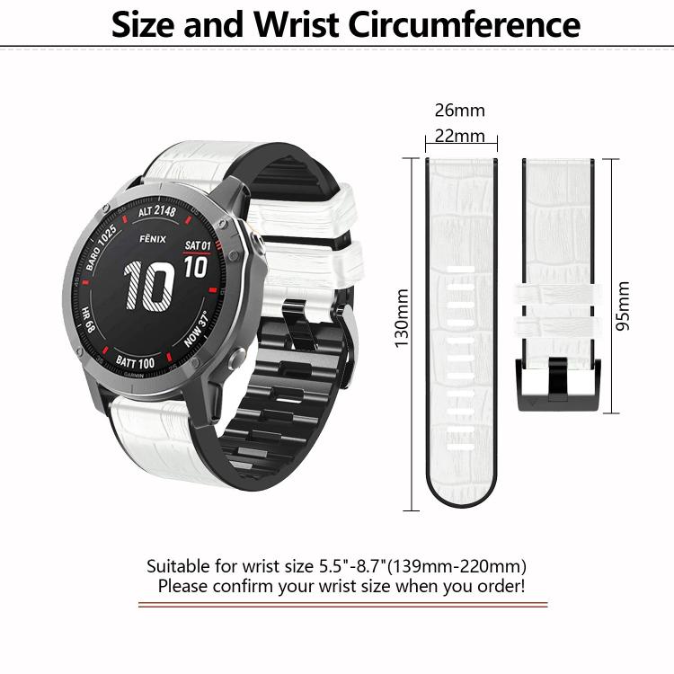 For Garmin QuickFit 26mm Kalebol Crocodile Texture Silicone Leather Watch Band(Coffee) - free shipping - PMc TechLife - Order now!