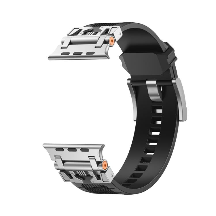 For Apple Watch 42mm / 41mm / 40mm / 38mm Kalebol Armor TPU Watch Band(Silver Black) - free shipping - PMc TechLife - Order now!