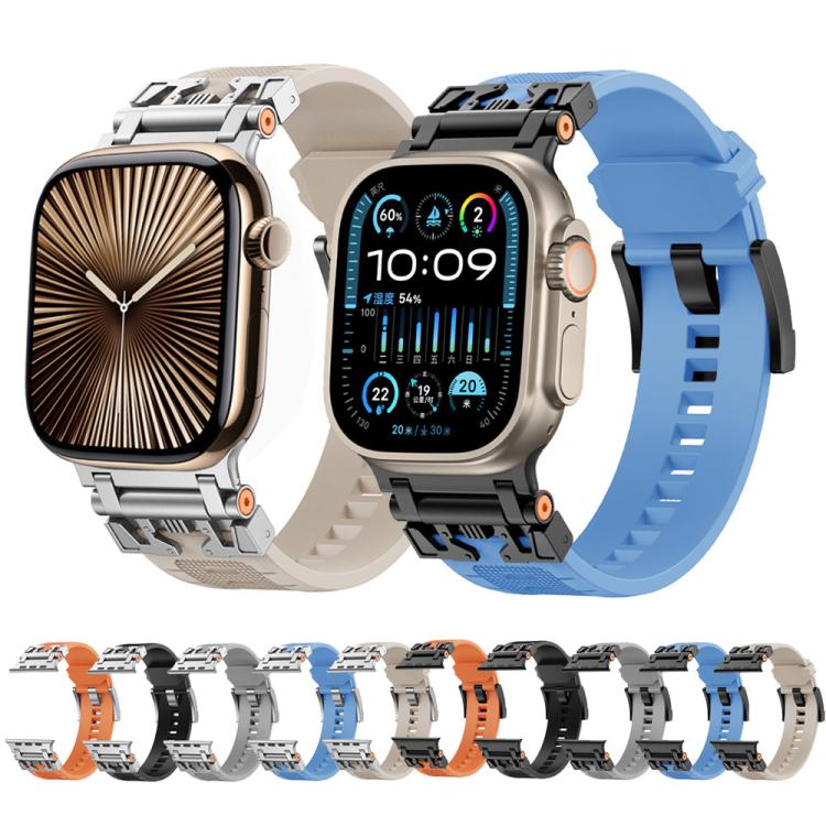 For Apple Watch 46mm / 49mm / 45mm / 44mm Kalebol Armor TPU Watch Band(Black Orange) - Watch Bands by Kalebol | Online Shopping South Africa | PMc TechLife | Buy Now Pay Later Mobicred