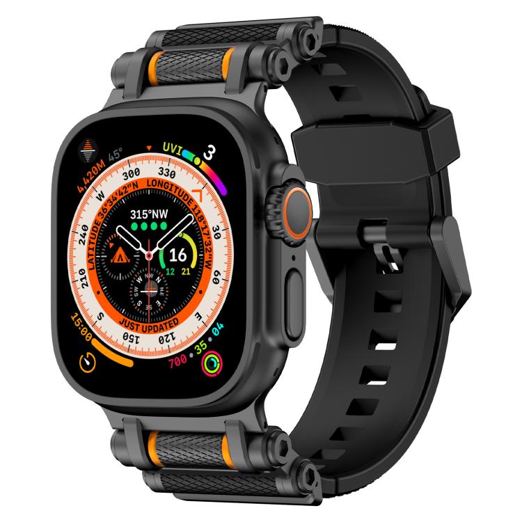 For Apple Watch 46mm / 49mm / 45mm / 44mm Armor Gear Silicone Watch Band(Black) - free shipping - PMc TechLife - Order now!