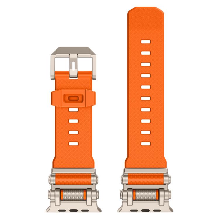 For Apple Watch 46mm / 49mm / 45mm / 44mm Armor Gear Silicone Watch Band(Titanium Orange) - free shipping - PMc TechLife - Order now!