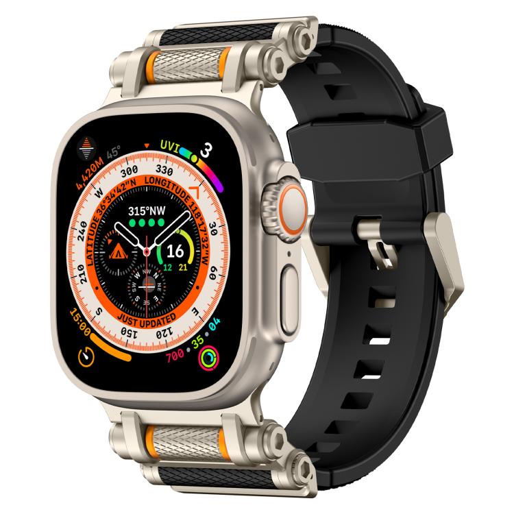 For Apple Watch 46mm / 49mm / 45mm / 44mm Armor Gear Silicone Watch Band(Titanium Black) - free shipping - PMc TechLife - Order now!
