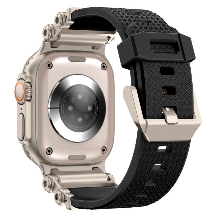 For Apple Watch 46mm / 49mm / 45mm / 44mm Armor Gear Silicone Watch Band(Titanium Black) - free shipping - PMc TechLife - Order now!