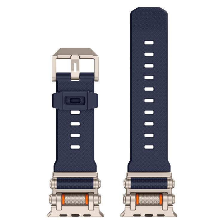 For Apple Watch 46mm / 49mm / 45mm / 44mm Armor Gear Silicone Watch Band(Titanium Blue) - free shipping - PMc TechLife - Order now!