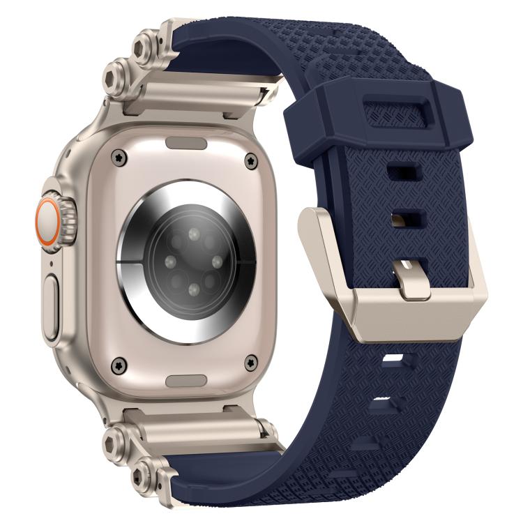 For Apple Watch 46mm / 49mm / 45mm / 44mm Armor Gear Silicone Watch Band(Titanium Blue) - free shipping - PMc TechLife - Order now!