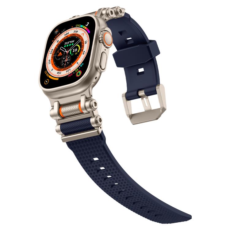 For Apple Watch 46mm / 49mm / 45mm / 44mm Armor Gear Silicone Watch Band(Titanium Blue) - free shipping - PMc TechLife - Order now!