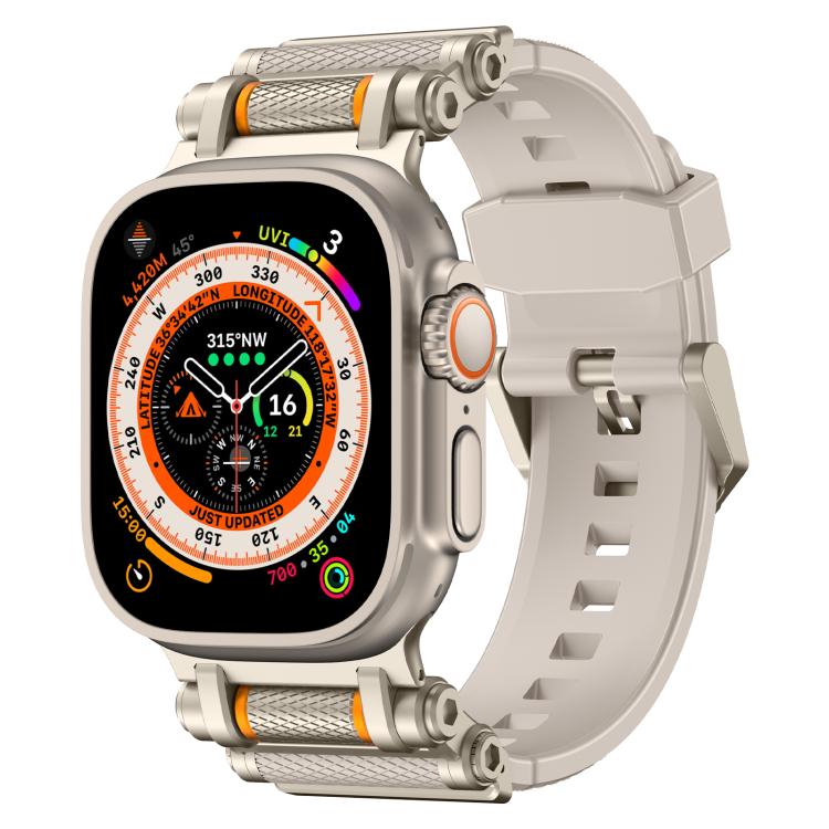 For Apple Watch 46mm / 49mm / 45mm / 44mm Armor Gear Silicone Watch Band(Titanium Starlight) - free shipping - PMc TechLife - Order now!