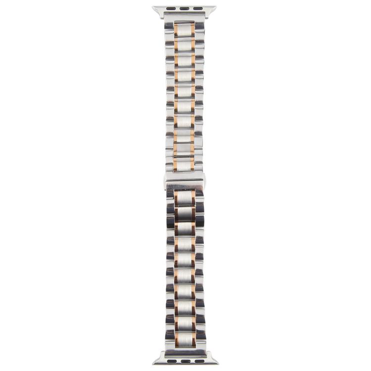 For Apple Watch 42mm / 41mm / 40mm / 38mm Butterfly Buckle New Five Beads Stainless Steel Watch Band(Silver Rose Gold) - free shipping - PMc TechLife - Order now!