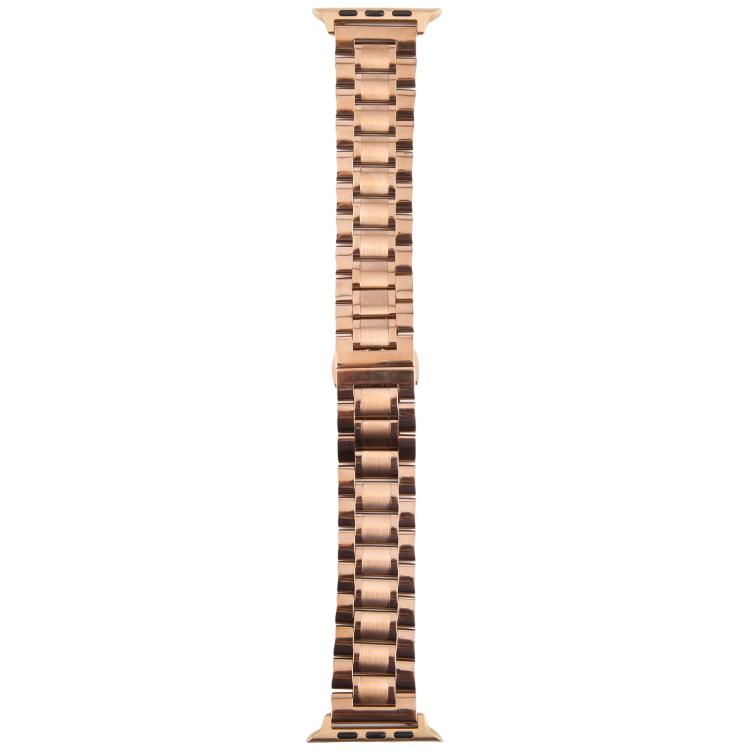 For Apple Watch 42mm / 41mm / 40mm / 38mm Butterfly Buckle New Five Beads Stainless Steel Watch Band(Rose Gold) - free shipping - PMc TechLife - Order now!