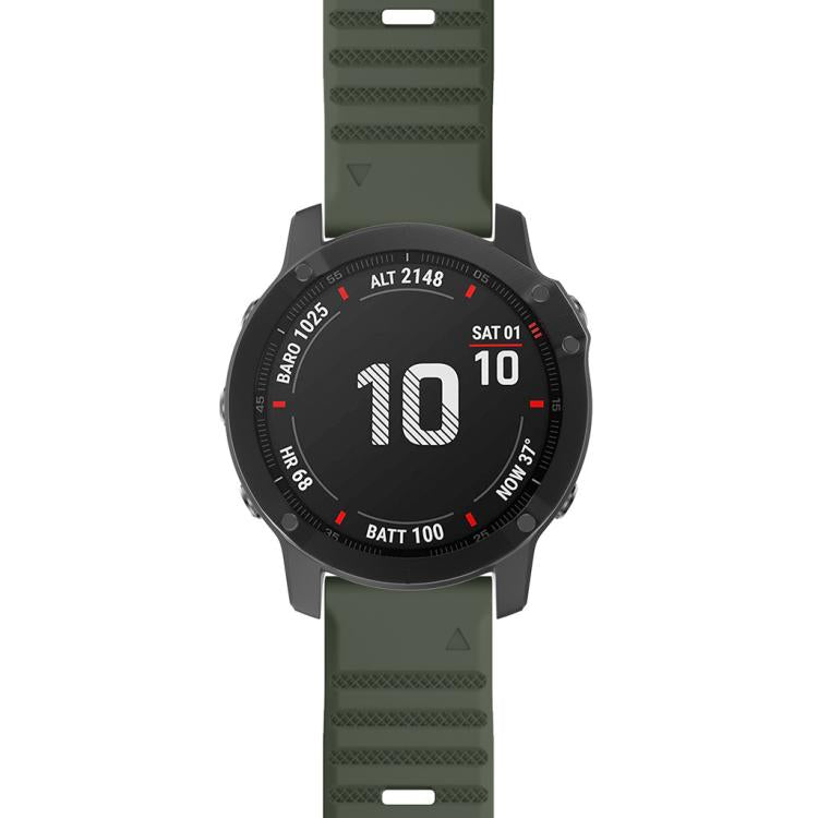 For Garmin QuickFit 22mm Kalebol Concave Texture Silicone Watch Band(Army Green) - free shipping - PMc TechLife - Order now!