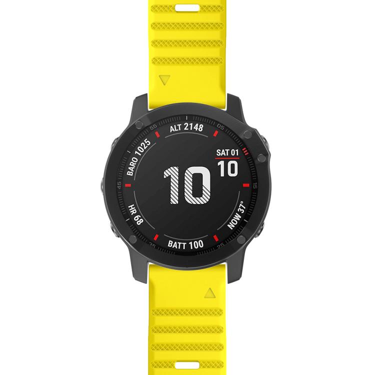 For Garmin QuickFit 26mm Kalebol Concave Texture Silicone Watch Band(Yellow) - free shipping - PMc TechLife - Order now!