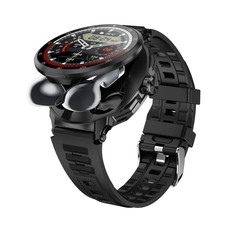 D11 1.46 inch 2 in 1 Bluetooth Earphone Smart Watch, Support Bluetooth Call / NFC / Heart Rate(Black) - free shipping - PMC TechLife - Order now!