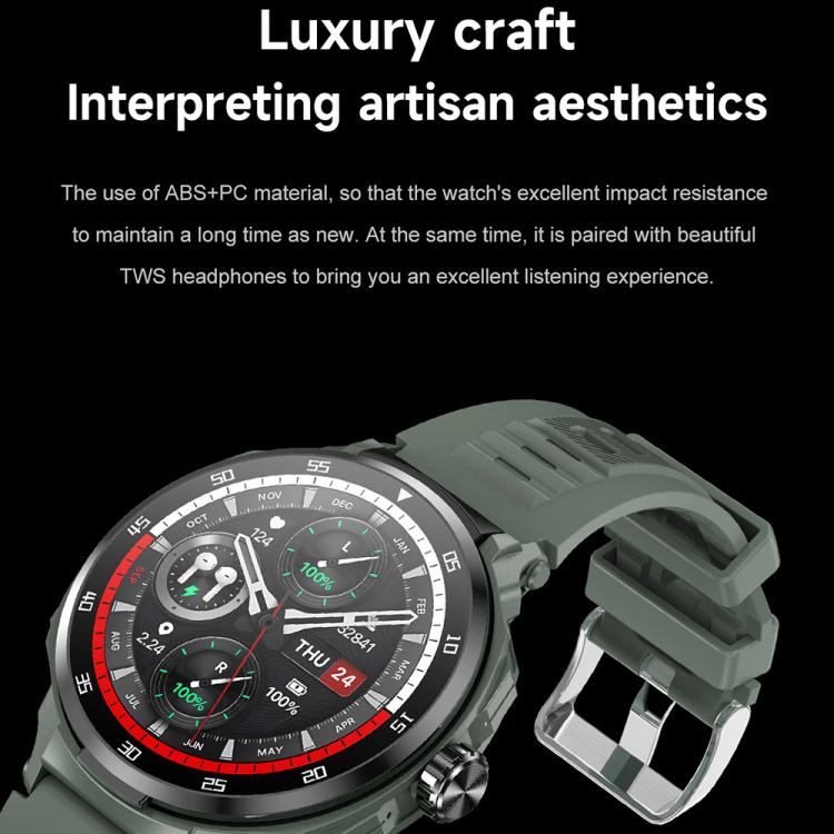 D11 1.46 inch 2 in 1 Bluetooth Earphone Smart Watch, Support Bluetooth Call / NFC / Heart Rate(Black) - free shipping - PMC TechLife - Order now!