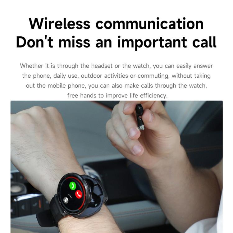 D11 1.46 inch 2 in 1 Bluetooth Earphone Smart Watch, Support Bluetooth Call / NFC / Heart Rate(Black) - free shipping - PMC TechLife - Order now!
