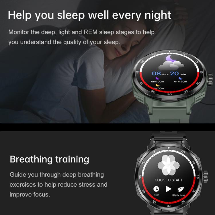 D11 1.46 inch 2 in 1 Bluetooth Earphone Smart Watch, Support Bluetooth Call / NFC / Heart Rate(Black) - free shipping - PMC TechLife - Order now!