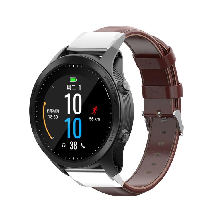 For Garmin QuickFit 22mm Kalebol Waxed Calfskin Leather Watch Band(Brown) - free shipping - PMc TechLife - Order now!
