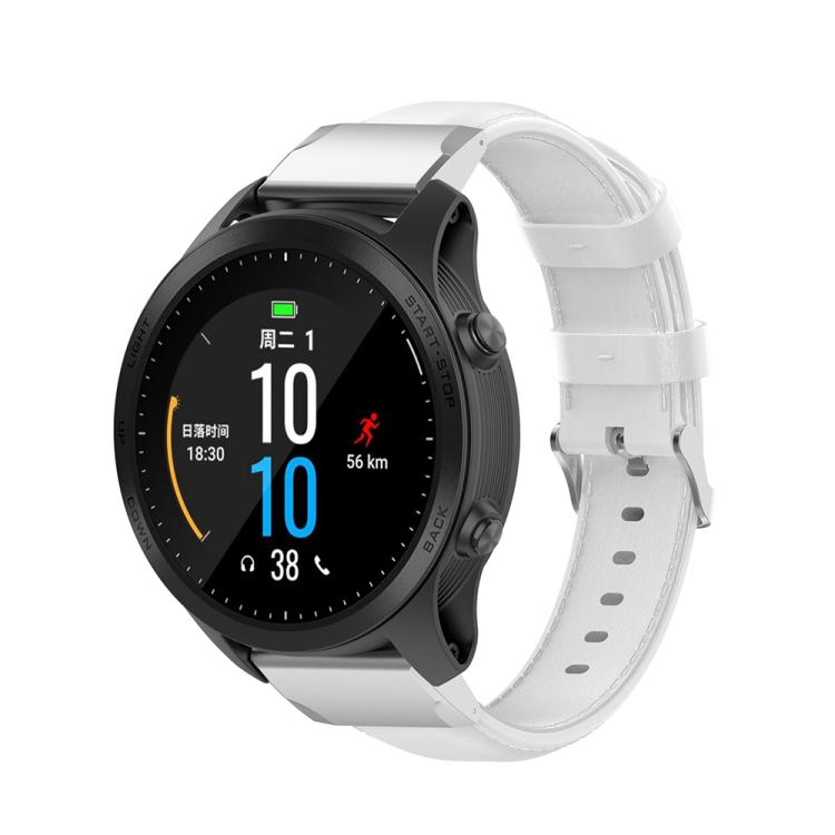 For Garmin QuickFit 26mm Kalebol Waxed Calfskin Leather Watch Band(White) - free shipping - PMc TechLife - Order now!