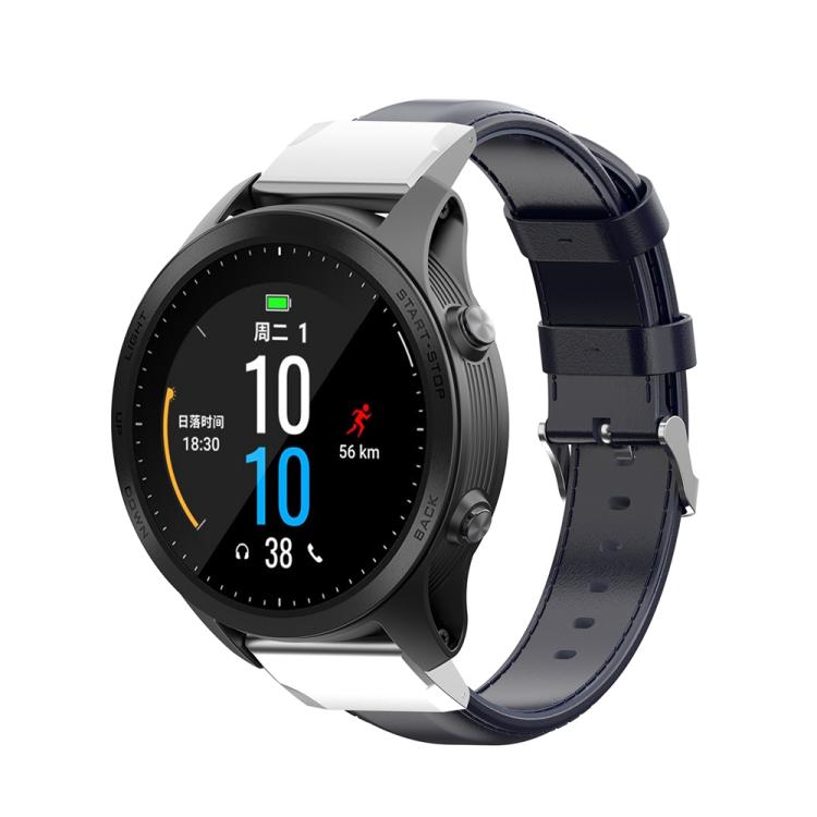 For Garmin QuickFit 26mm Kalebol Waxed Calfskin Leather Watch Band(Navy Blue) - free shipping - PMc TechLife - Order now!