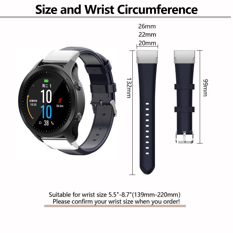 For Garmin QuickFit 26mm Kalebol Waxed Calfskin Leather Watch Band(Navy Blue) - free shipping - PMc TechLife - Order now!
