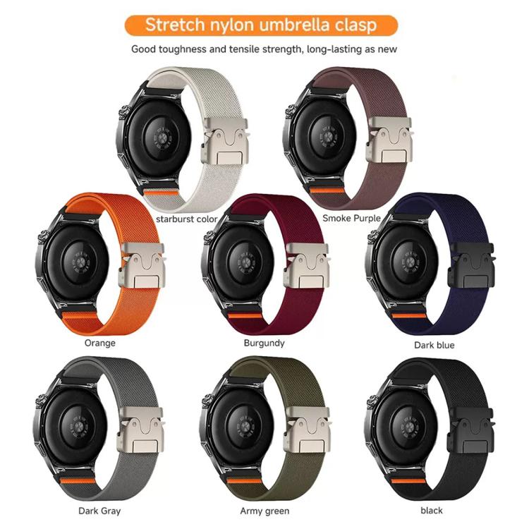 22mm Parachute Buckle Elastic Nylon Watch Band(Smoky Purple) - 22mm Bands by PMc TechLife | Online Shopping South Africa | PMc TechLife | Buy Now Pay Later Mobicred