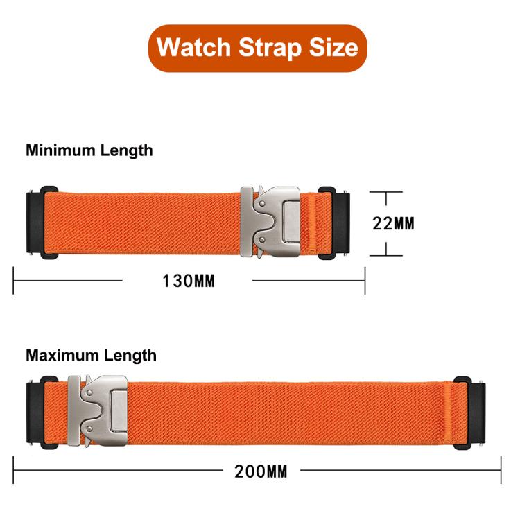22mm Parachute Buckle Elastic Nylon Watch Band(Smoky Purple) - 22mm Bands by PMc TechLife | Online Shopping South Africa | PMc TechLife | Buy Now Pay Later Mobicred