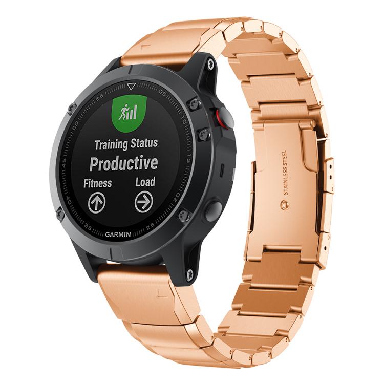 For Garmin QuickFit 22mm Kalebol Turtle Back Buckle Stainless Steel Watch Band(Rose Gold) - free shipping - PMc TechLife - Order now!