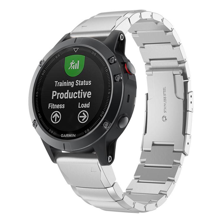 For Garmin QuickFit 22mm Kalebol Turtle Back Buckle Stainless Steel Watch Band(Silver) - free shipping - PMc TechLife - Order now!