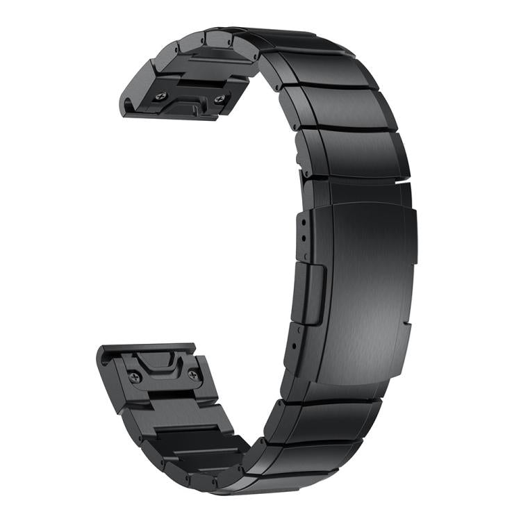 For Garmin QuickFit 26mm Kalebol Turtle Back Buckle Stainless Steel Watch Band(Black) - free shipping - PMc TechLife - Order now!
