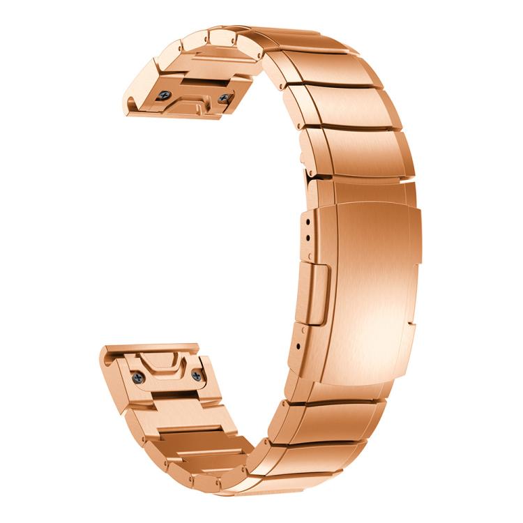 For Garmin QuickFit 26mm Kalebol Turtle Back Buckle Stainless Steel Watch Band(Rose Gold) - free shipping - PMc TechLife - Order now!