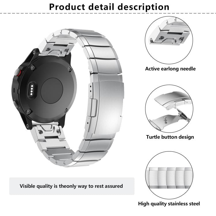 For Garmin QuickFit 22mm Kalebol Turtle Back Buckle Stainless Steel Watch Band(Gold) - free shipping - PMc TechLife - Order now!