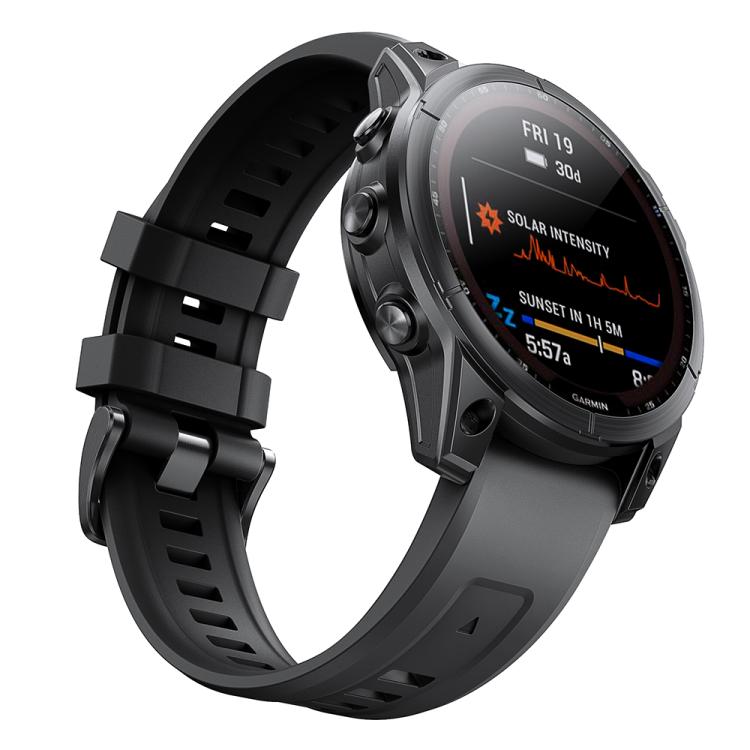 For Garmin QuickFit 26mm Kalebol Ladder Silicone Watch Band(Black) - free shipping - PMc TechLife - Order now!