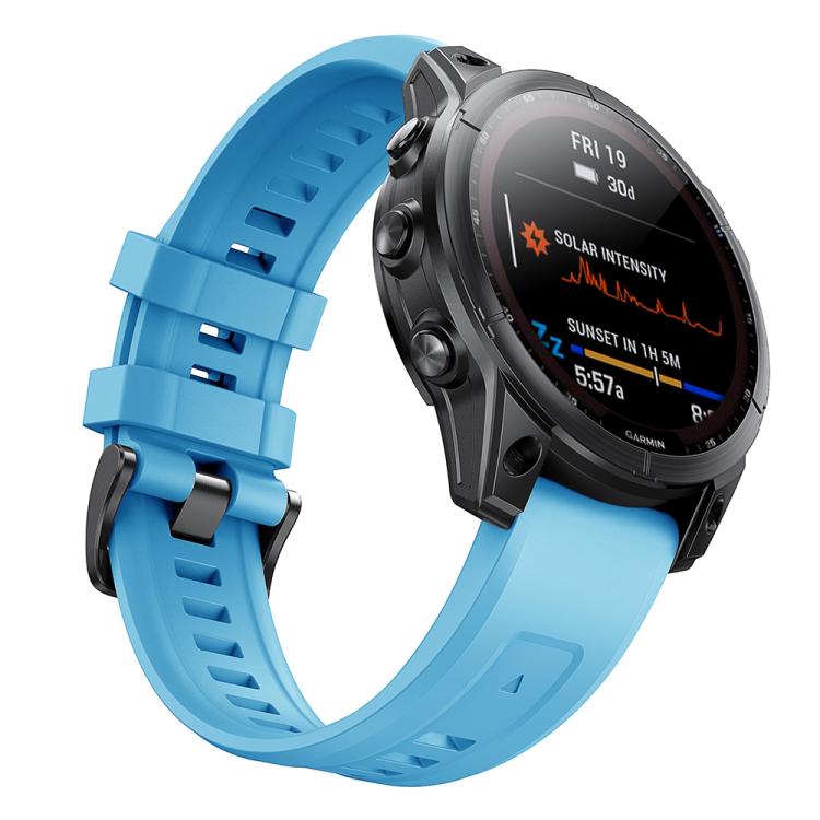 For Garmin QuickFit 26mm Kalebol Ladder Silicone Watch Band(Sky Blue) - free shipping - PMc TechLife - Order now!