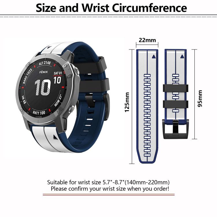 For Garmin QuickFit 22mm Kalebol Two-color Pin Silicone Watch Band(Orange Black) - free shipping - PMc TechLife - Order now!