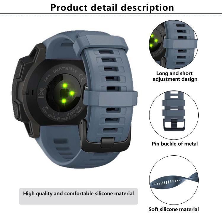 For Garmin Instinct 22mm Kalebol Steel Buckle Silicone Watch Band(Red) - free shipping - PMc TechLife - Order now!