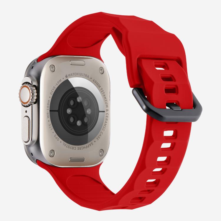For Apple Watch 46mm / 49mm / 45mm / 44mm Kalebol Ripple Sports Silicone Strap(Red) - Watch Bands by Kalebol | Online Shopping South Africa | PMC TechLife | Buy Now Pay Later Mobicred