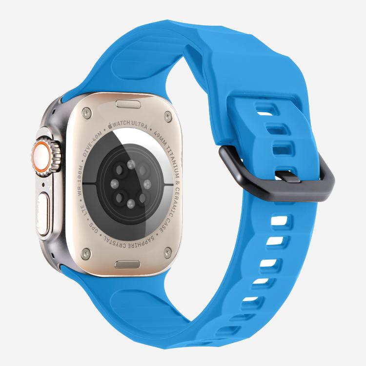 For Apple Watch 46mm / 49mm / 45mm / 44mm Kalebol Ripple Sports Silicone Strap(Blue) - Watch Bands by Kalebol | Online Shopping South Africa | PMC TechLife | Buy Now Pay Later Mobicred