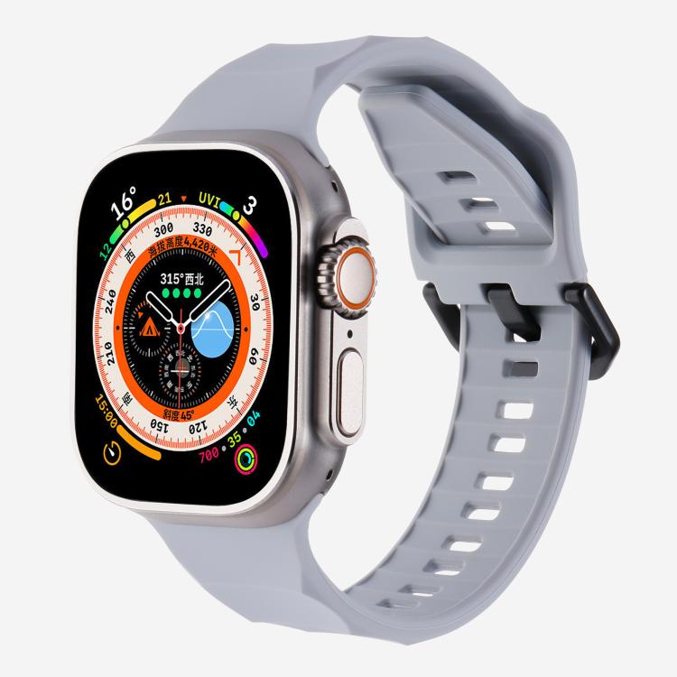 For Apple Watch 46mm / 49mm / 45mm / 44mm Kalebol Ripple Sports Silicone Strap(Space Grey) - Watch Bands by Kalebol | Online Shopping South Africa | PMC TechLife | Buy Now Pay Later Mobicred