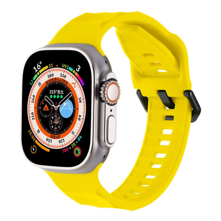 For Apple Watch 42mm / 41mm / 40mm / 38mm Kalebol Ripple Sports Silicone Strap(Yellow) - Watch Bands by Kalebol | Online Shopping South Africa | PMC TechLife | Buy Now Pay Later Mobicred