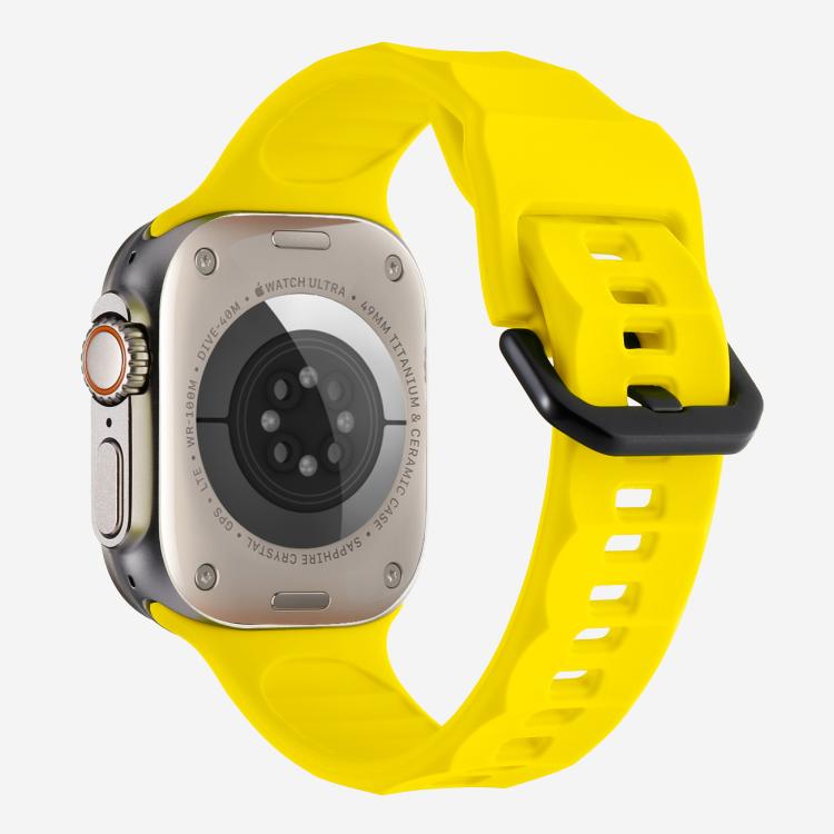 For Apple Watch 42mm / 41mm / 40mm / 38mm Kalebol Ripple Sports Silicone Strap(Yellow) - Watch Bands by Kalebol | Online Shopping South Africa | PMC TechLife | Buy Now Pay Later Mobicred