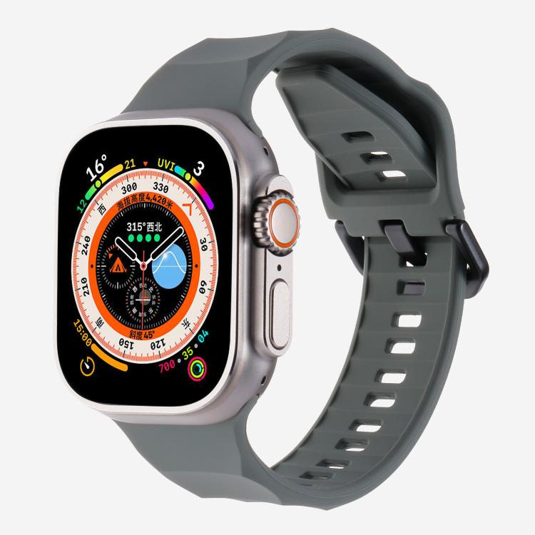 For Apple Watch 42mm / 41mm / 40mm / 38mm Kalebol Ripple Sports Silicone Strap(Dark Grey) - Watch Bands by Kalebol | Online Shopping South Africa | PMC TechLife | Buy Now Pay Later Mobicred